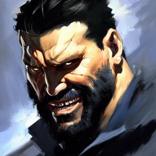 Image similar to greg manchess portrait painting of light frank castle aka punisher as overwatch character, medium shot, asymmetrical, profile picture, organic painting, sunny day, matte painting, bold shapes, hard edges, street art, trending on artstation, by huang guangjian and gil elvgren and sachin teng