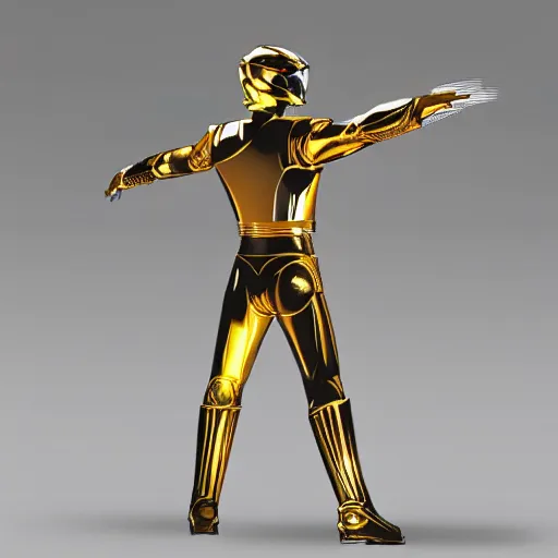 Image similar to full ultimate shiny golden sharp saber of power ranger white photorealistic digital art hyperdetailed surface sunlight reflections