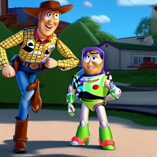 Image similar to if woody and buzz from toy story had a kid pixar animation hd