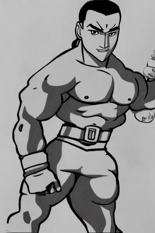 Prompt: Sokka from Avatar The Last Airbender, jacked body builder gigachad, greyscale 🎨🖌️