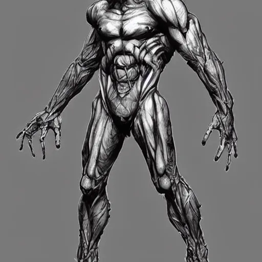 Image similar to full body monster concept art, humanoid form, digital art, in the style of ben lol, brian sum, ramil sunga, herbert lowis, furio tedesschi, christopher cao, frederic daoust, joe botardo, artstation, pinterest, deviantart