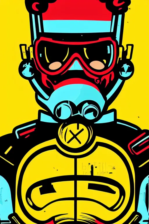 Image similar to fallout 7 6 retro futurist illustration art by butcher billy, sticker, colorful, illustration, highly detailed, simple, smooth and clean vector curves, no jagged lines, vector art, smooth andy warhol style