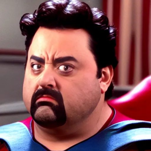 Image similar to Horatio Sanz as superman, movie still, 4K