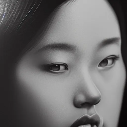 Prompt: a woman, a photorealistic painting by wang duo, featured on cg society, photorealism, behance hd, ultrafine detail, high detail