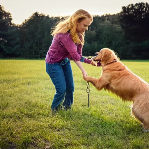 Prompt: photo of a golden retriever retrieving gold