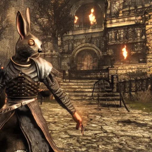 Image similar to a rabbit in the video game Dark Souls 3