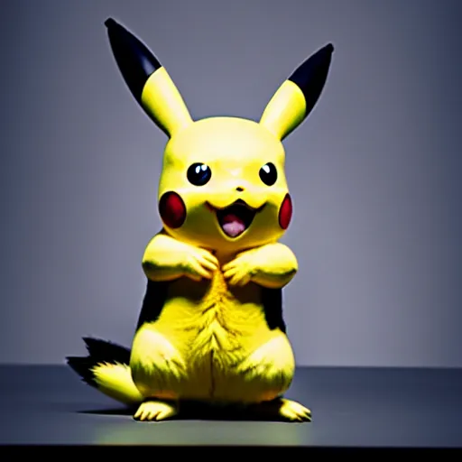 Prompt: Pikachu in real life, award winning photo by Annie Liebowitz, studio lighting