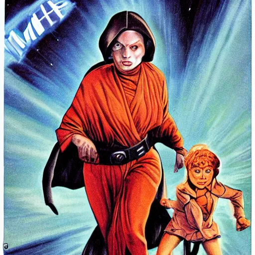 Image similar to female darth mother running away