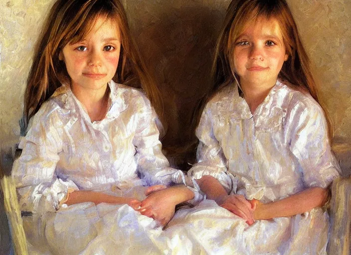 Image similar to a highly detailed beautiful portrait of mara's daughters, by gregory manchess, james gurney, james jean