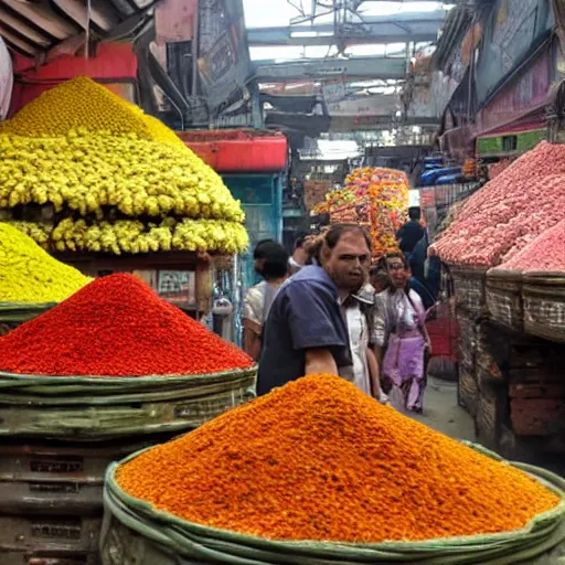 Prompt: crawford market : mumbai's largest wholesale market, crawford market is a great place to find spices, fruits, vegetables and flowers