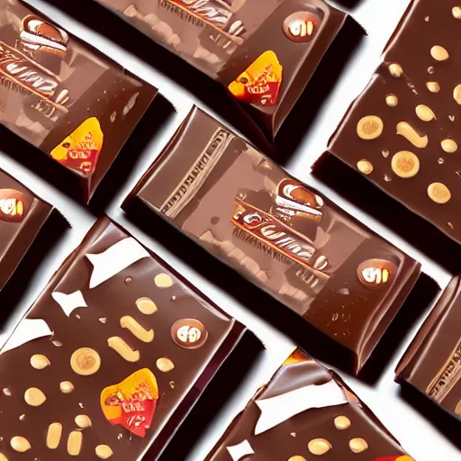 Image similar to chocolate candy bar packaging, 2 0 1 0 s style, very appealing, marketing photo