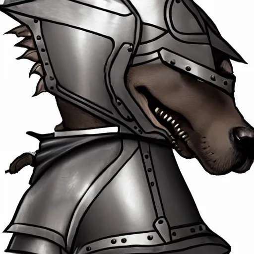 Prompt: dog using knight armor, detailed