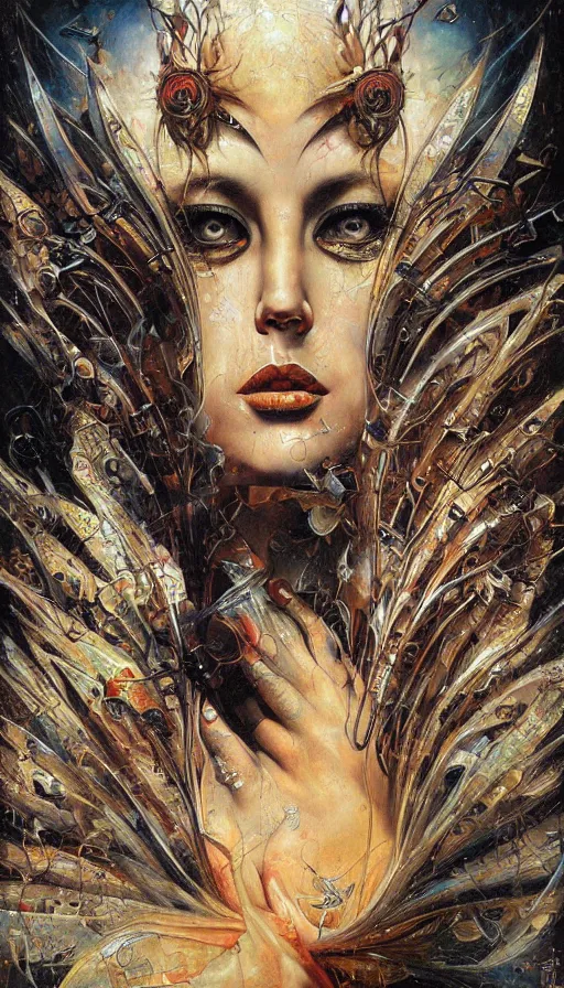 Image similar to techno artwork, by karol bak