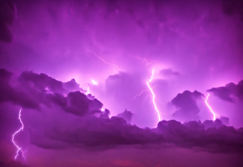Image similar to purple color lighting storm with Aztecs fighting enemies nebula sky with dramatic clouds 50mm shot