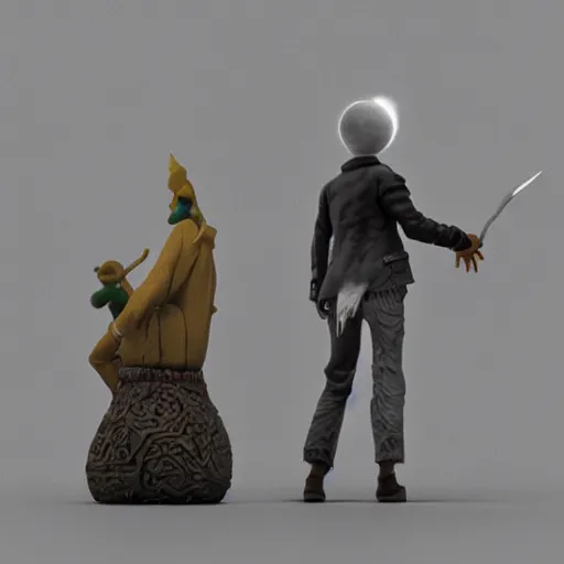 Image similar to full moon, figurines, travel, tilt shift, style of 3 d daz, occlusion, white clay, style of dave mckean, style of shuzo oshimi, style of will eisner, full of color, on white, smooth, thin sharp lines, detailed, octane render