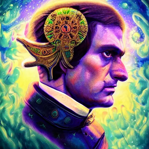 Image similar to an extremely psychedelic portrait of orban viktor as napoleon, surreal, lsd, face, detailed, intricate, elegant, lithe, highly detailed, digital painting, artstation, concept art, smooth, sharp focus, illustration,