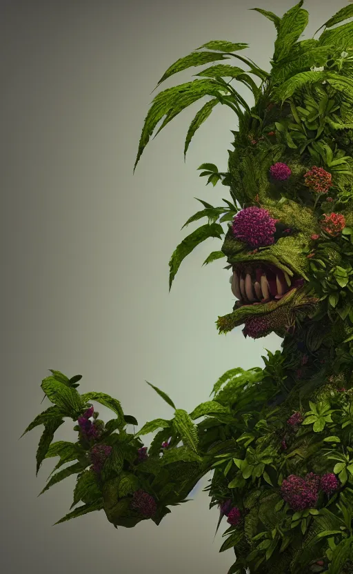 Prompt: a plant creature, foliage, plant filaments, flowers, humanoid shape, full body, photorealistic, 4 k, octane render, cinematic lighting, artistic photography, insanely detailed and intricate