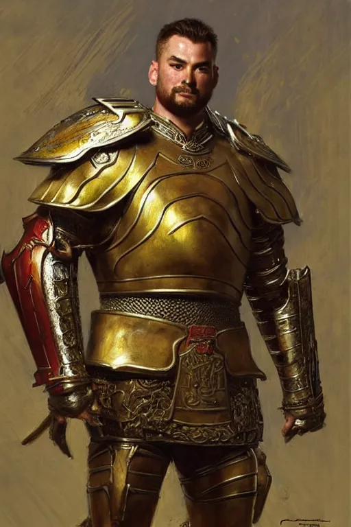 Prompt: beefy male wearing armor, tang dynasty, cublism, painting by gaston bussiere, craig mullins, j. c. leyendecker, tom of finland
