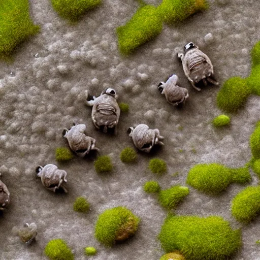 Prompt: Tardigrade-Moss-Piglet electron microscope capture, 4k, HD, Science Monthly photography