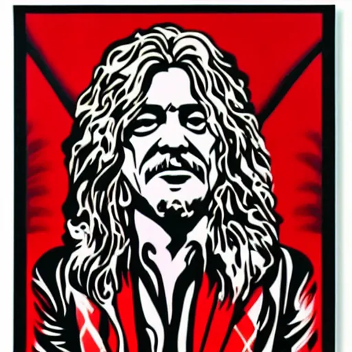 Image similar to robert plant poster by shepard fairey