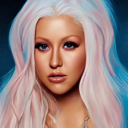Prompt: Christina Aguilera, highly detailed, portait, character art by Fiona Staples.