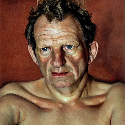 Prompt: high quality high detail painting by lucian freud, hd, devil satan portrait, photorealistic lighting
