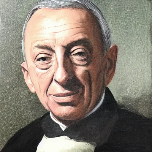 Image similar to a matte paining of marcelo rebelo de sousa