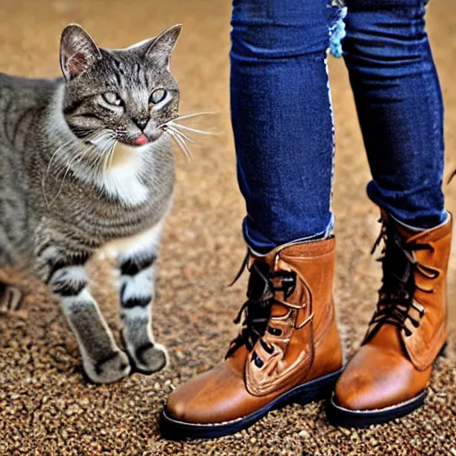 Image similar to a cat wearing boots