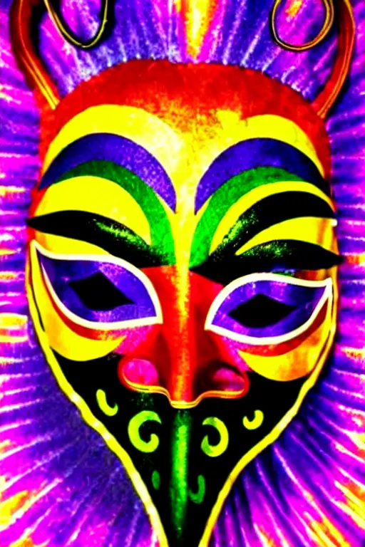 Prompt: guy fawkes mask, lisa frank style,