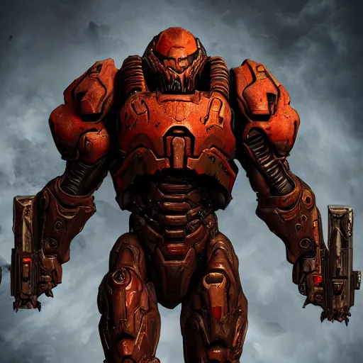 Image similar to doom slayer from doom eternal, photography