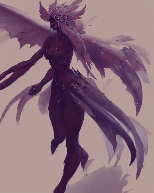 Image similar to concept art of a winged fantasy anima, final fantasy, highly detailed painting by dustin nguyen, akihiko yoshida, greg tocchini, 4 k, trending on artstation, 8 k