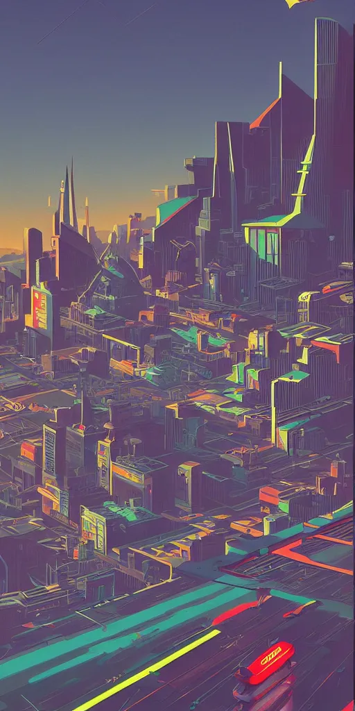 Image similar to retro futuristic art of san francisco in the year 2 1 0 0, trending on artstation