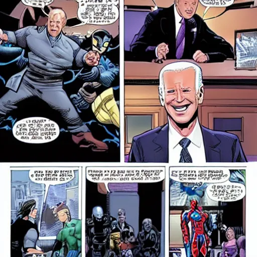 Prompt: Marvel Studio's 'Joe Biden Fights Some Aliens'