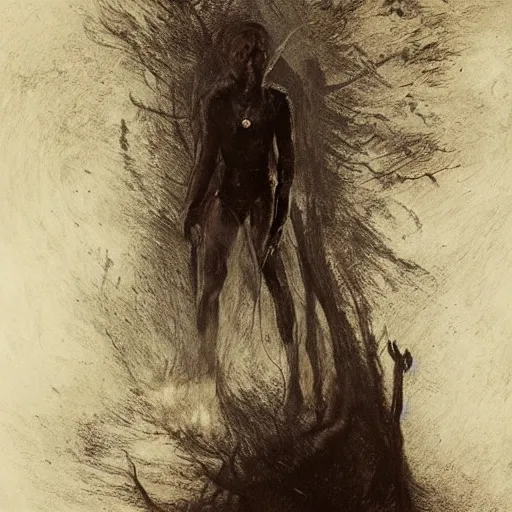 Image similar to the fire in my core heats my heart to the breaking point, twixt horror and despair my lungs catch, but cannot sate. The mind from direction fails, and cannot help but confuse my gait. dark concept art, by Greg Rutkowski, Gustav Dore, and Edvard Munch.