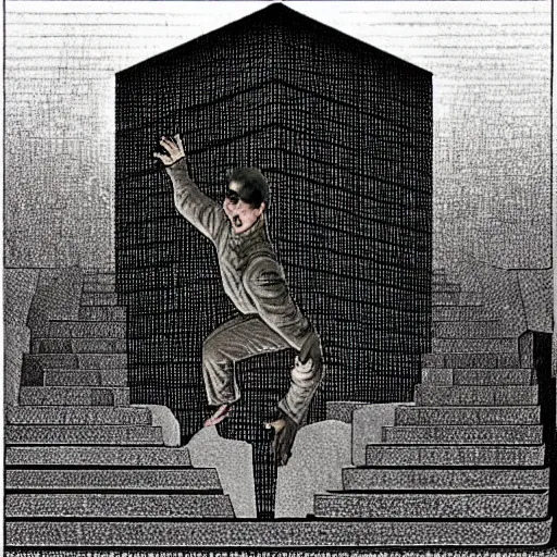 Image similar to the matrix, by m c escher