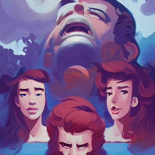 Image similar to face icon stylized minimalist the poseidon adventure 1 9 7 2, loftis, cory behance hd by jesper ejsing, by rhads, makoto shinkai and lois van baarle, ilya kuvshinov, rossdraws global illumination