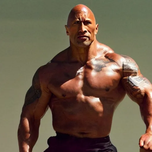 Image similar to Dwayne Johnson as Kung Fu master