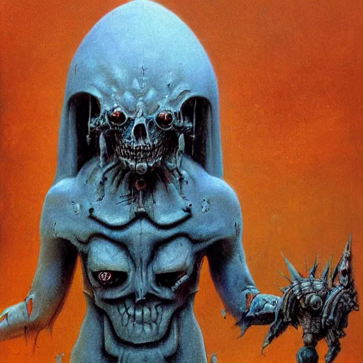 Prompt: warhammer 40k occult necromancer by Beksinski, high detail hyperrealistic