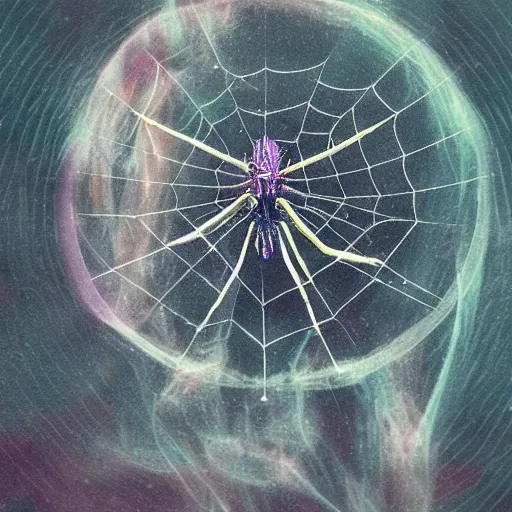 Image similar to Astral spider feeding on human aura