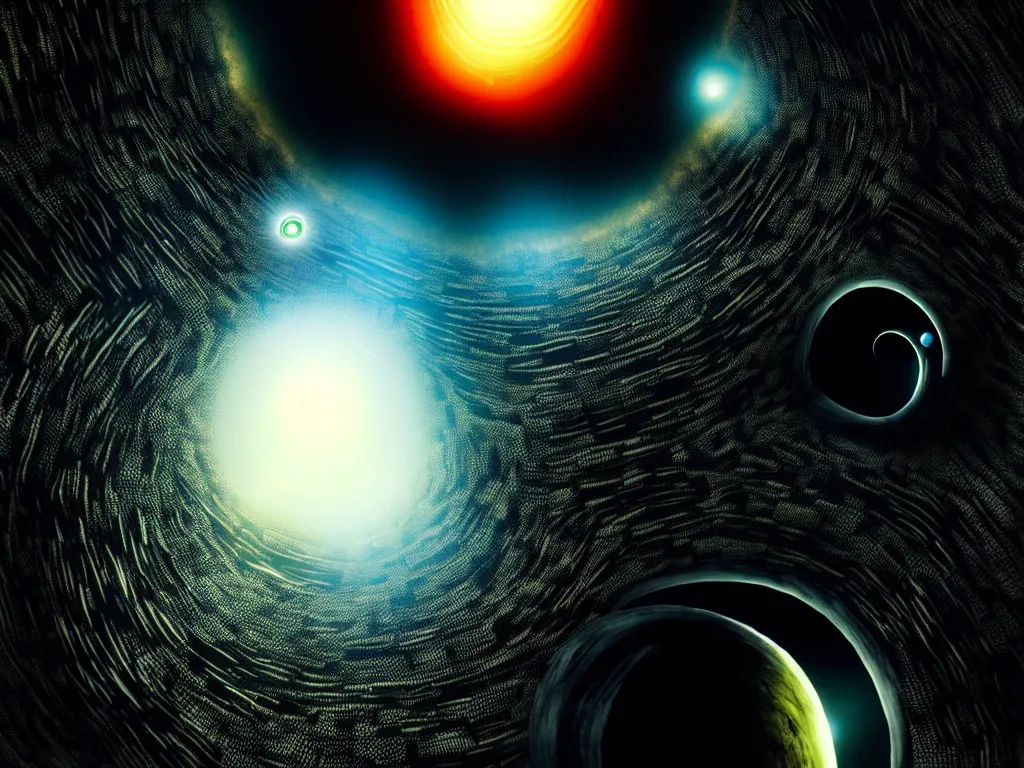 Prompt: highly detailed photo of black hole, trending on deviantart, neo surrealism, sharp focus, a lot of little details, octane, masterpiece, art by max ernst