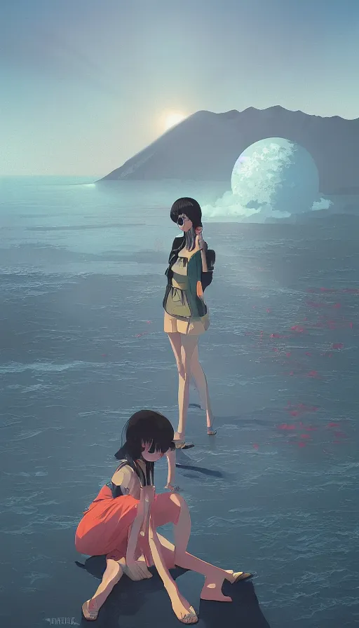 Prompt: the end of the world, by ilya kuvshinov