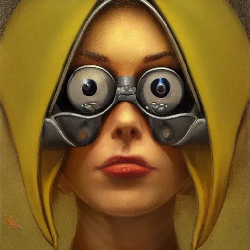 Image similar to detailed face of a clockwork woman, moment, cyberpunk cloisters, electronic billboards, tech noir, wet reflections, prism, atmospheric, ambient, pj crook, syd mead, livia prima, greg rutkowski, edward hopper