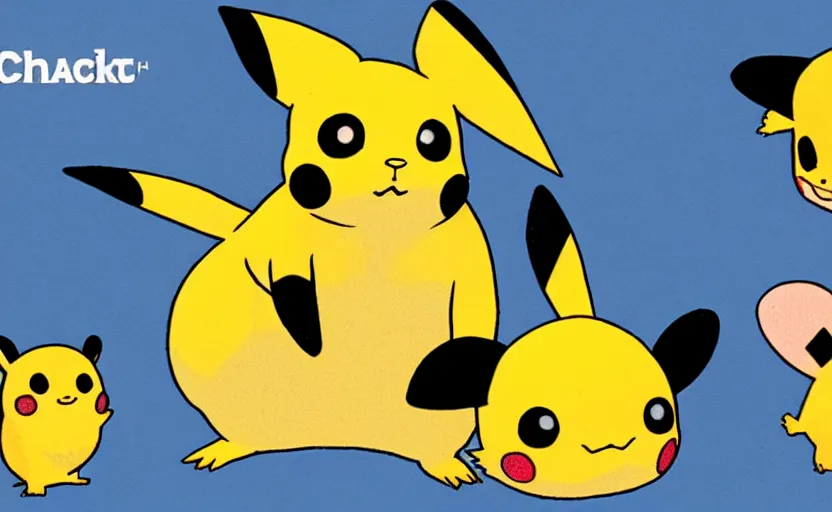 Image similar to scientific illustration of Pichu, Pikachu, and Raichu. Evolutionary line, comparative anatomy of electric mice.