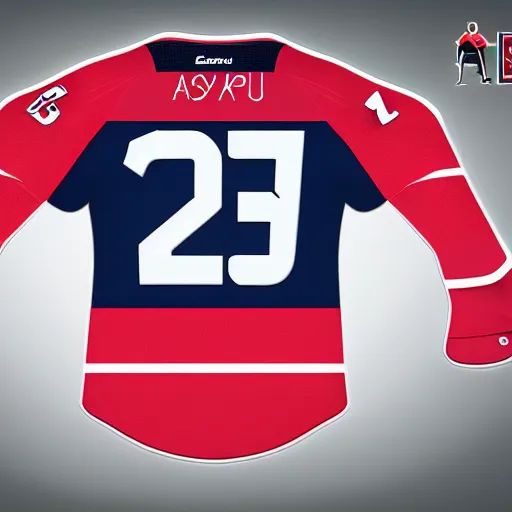 Prompt: a hockey jersey detailed 3 d photoshop mockup design