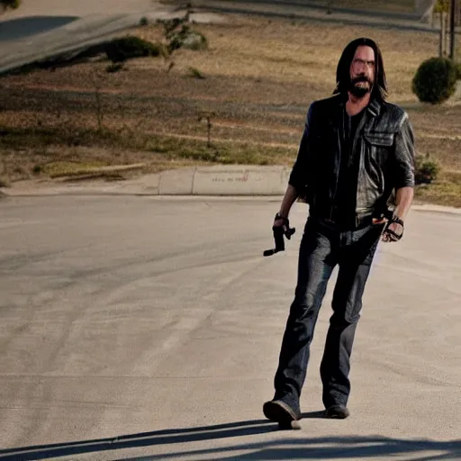 Image similar to Keanu Reeves in Sons of anarchy very detail4K quality super realistic