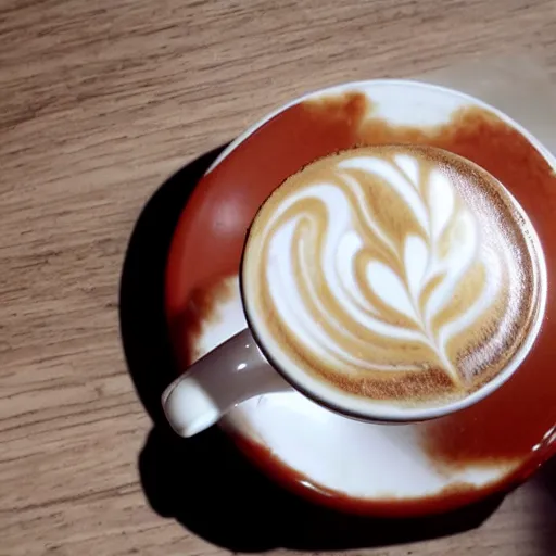 Prompt: a latte with a foamy cover, vevo