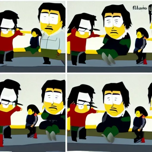 Image similar to jackie chan, in the style of south park