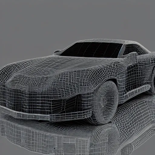 Image similar to 3 d render of a car, wire view