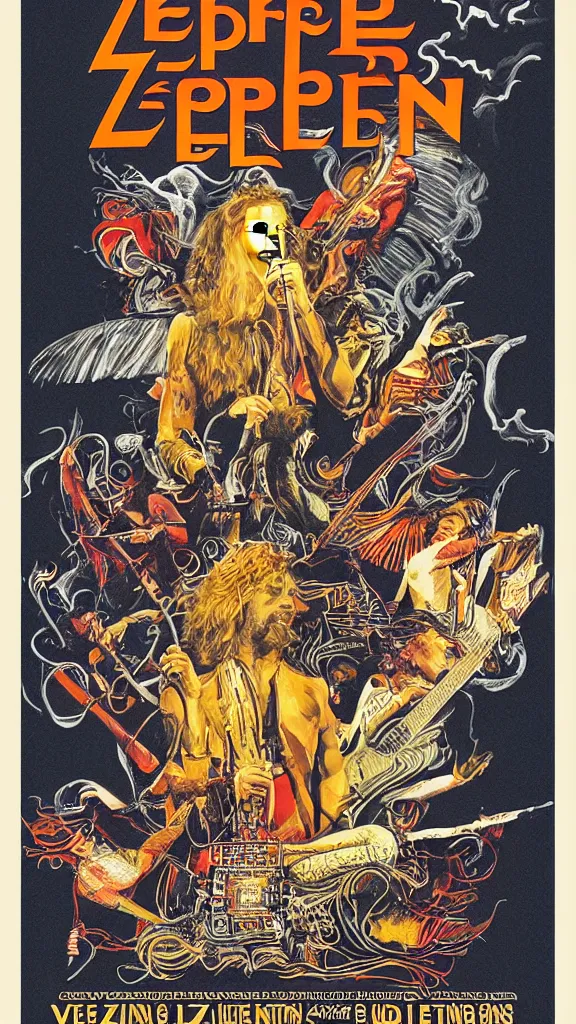 Image similar to Led Zeppelin concert poster By a Frank Bettencourt