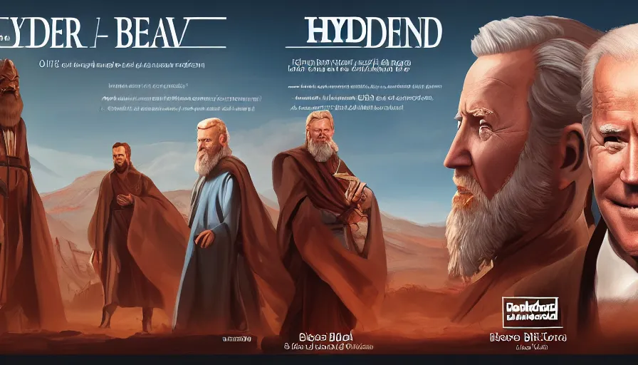 Image similar to joe biden is obi - wan kenobi with beard, billboard image, hyperdetailed, artstation, cgsociety, 8 k